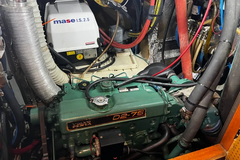 Slide: The Image of Engine room of a 1997 Hallberg-Rassy 42F with Volvo Penta D2-75 engine. - 32