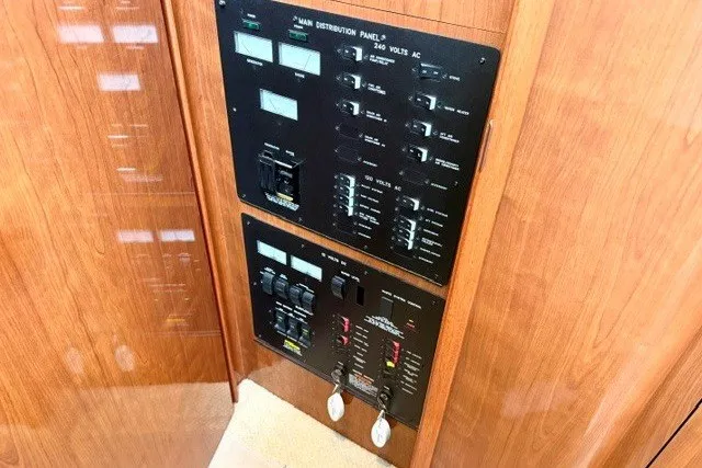 Slide: The Image of Electrical control panels on a 2004 Sea Ray 390 Motor Yacht. - 10