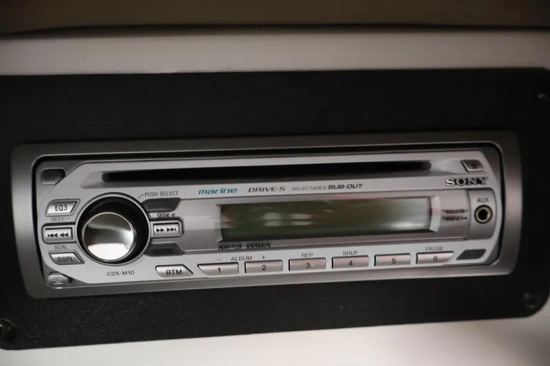 Slide: The Image of Sony marine stereo system in a 2009 Four Winns H180 boat. - 27