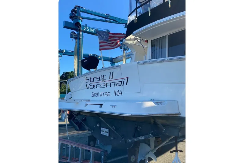 Slide: The Image of 2001 Silverton 42 Convertible boat named "Strait II Voicemail" in Braintree, MA. - 3