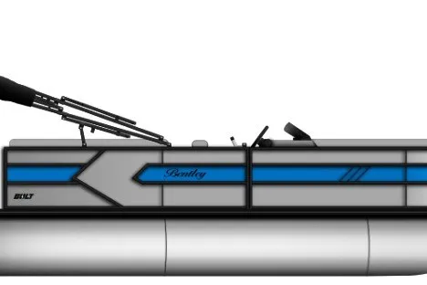 The Image of 2027 Bentley Pontoons 203 Bolt Tri-Toon, sleek design with blue accents and modern features. - 1