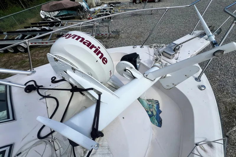 Slide: The Image of 1996 Grady-White Marlin 300 boat with Raymarine radar on deck. - 14