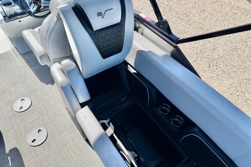 Slide: The Image of Luxurious interior of 2027 Vanderbilt 23QS boat with sleek seating and modern design. - 32