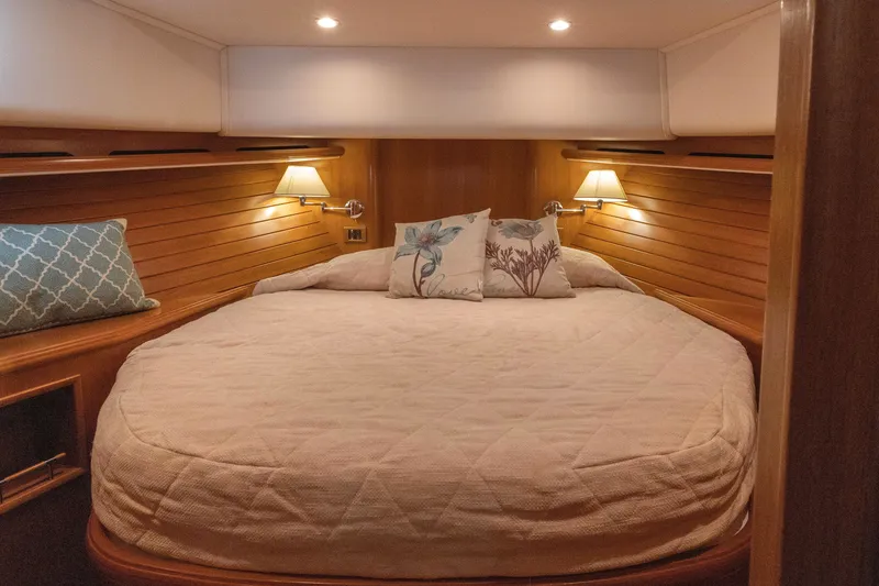 Slide: The Image of Luxurious cabin interior of 2010 Grand Banks 41 Heritage EU yacht with cozy bedding. - 18