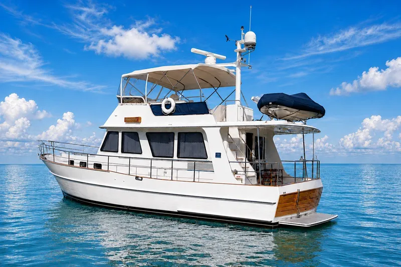 The Image of 2010 Grand Banks 41 Heritage EU yacht on calm blue waters under a clear sky. - 0