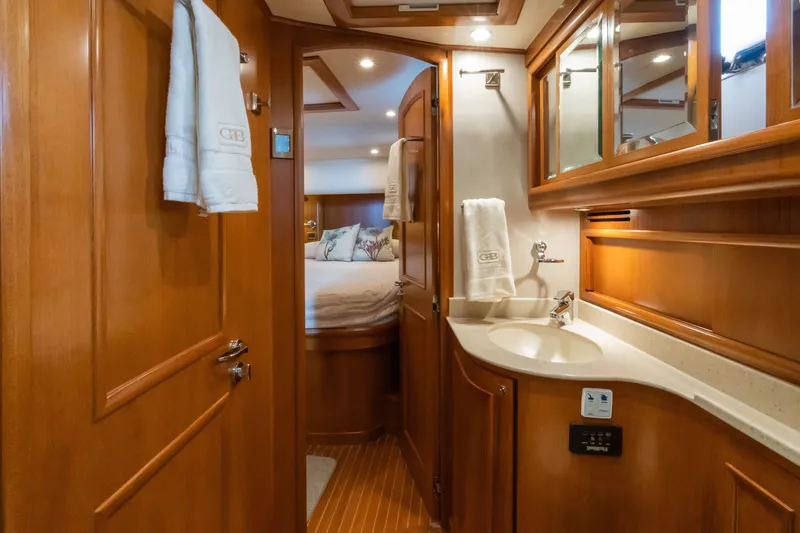 Slide: The Image of Luxurious 2010 Grand Banks 41 Heritage EU yacht interior with elegant wood finish. - 23