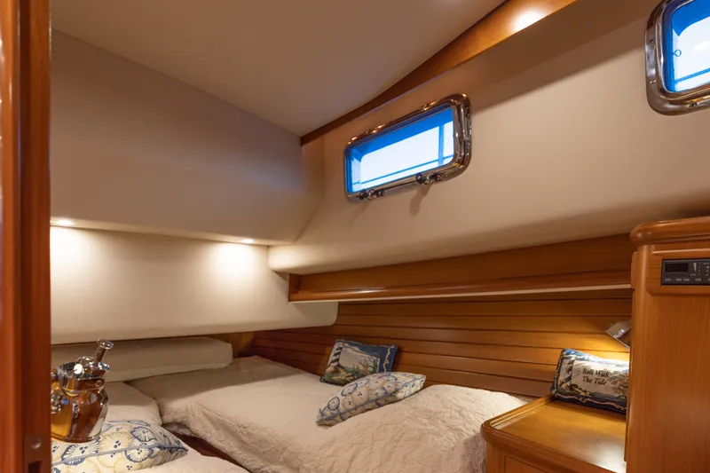 Slide: The Image of Luxurious cabin interior of 2010 Grand Banks 41 Heritage EU yacht with twin beds. - 19
