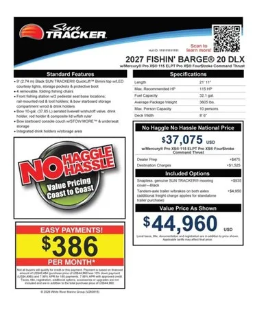 Slide: The Image of Sun Tracker Fishin' Barge 20 DLX 2027 - 19