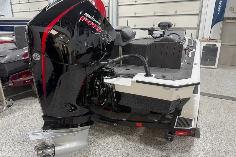 Slide: The Image of 2026 Vexus AVX 2085S boat with Mercury Pro XS engine in a showroom. - 15