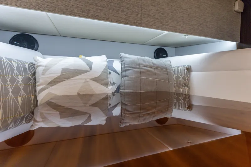 Slide: The Image of Interior of 2021 Cruisers Yachts 42 GLS OB with stylish cushions and modern design. - 21