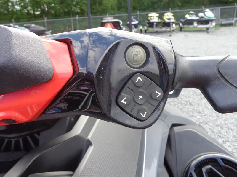 Slide: The Image of Close-up of the controls on a 2024 Sea-Doo RXT-X 325 with Tech Package. - 24
