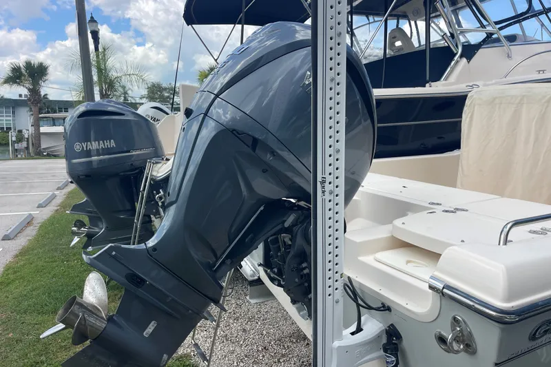 Slide: The Image of 2022 Grady-White 251 Coastal Explorer with Yamaha outboard engines docked. - 15