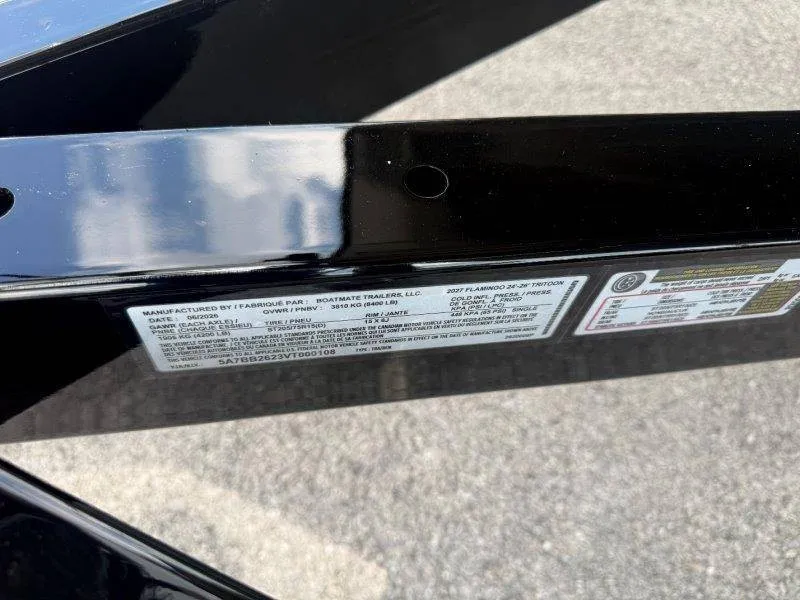Slide: The Image of Close-up of a boat trailer with an information label. - 31