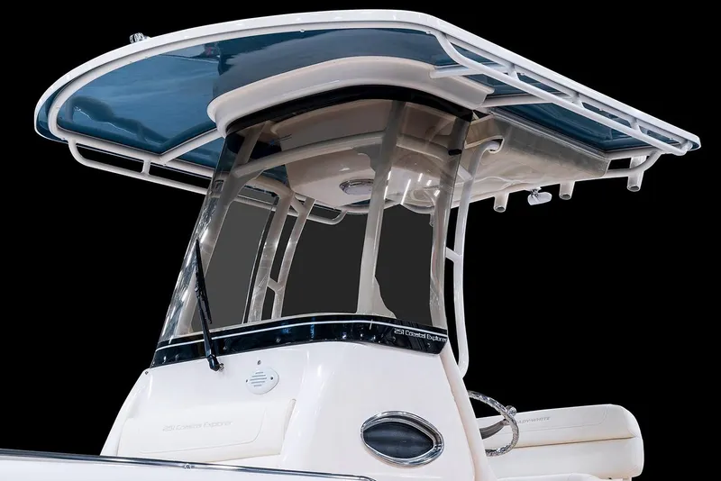 Slide: The Image of Manufacturer Provided Image: 2023 Grady-White 251 Coastal Explorer boat helm with T-top and windshield. - 12