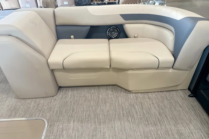 Slide: The Image of Luxurious seating on the 2027 Godfrey Sweetwater 2286 SFL pontoon boat. - 2