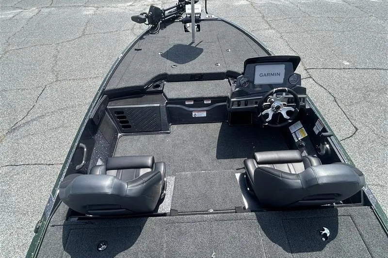 Slide: The Image of 2027 Nitro Z18 XL Pro boat interior with Garmin navigation system and dual seats. - 6