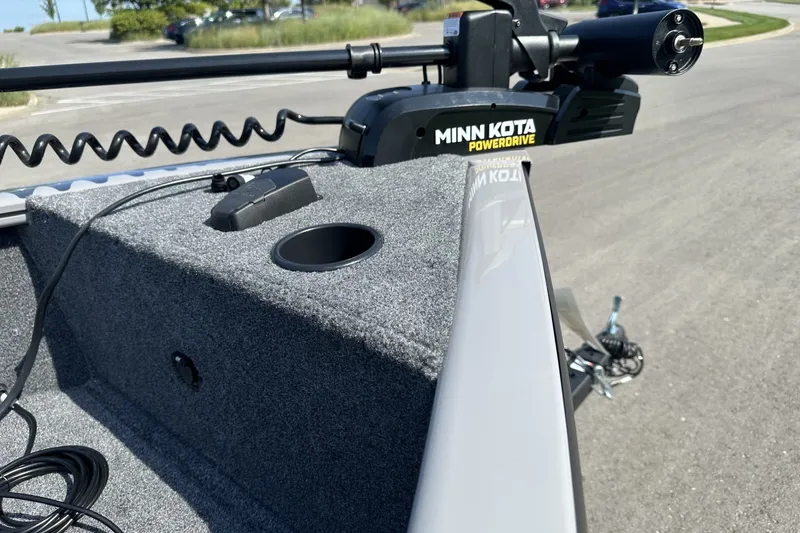 Slide: The Image of Tracker Super Guide V-16 T 2027 boat with Minn Kota PowerDrive trolling motor. - 13