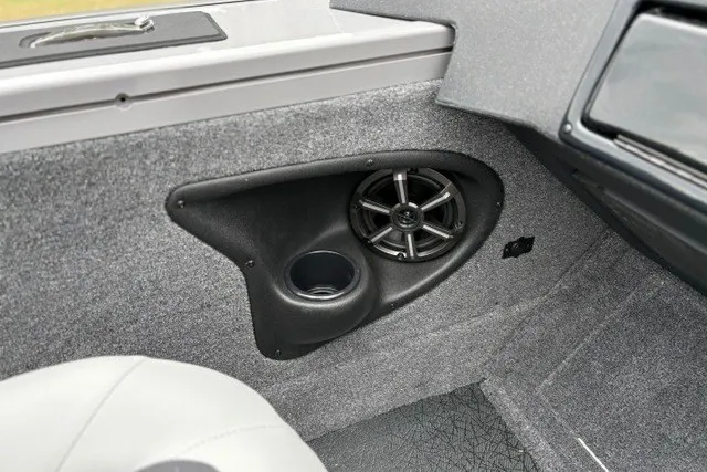 Slide: The Image of Interior of 2027 Tracker Targa V-18 WT boat with speaker and cup holder. - 27
