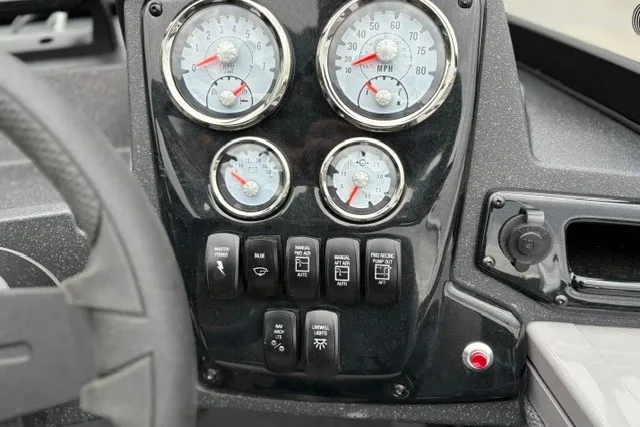 Slide: The Image of Dashboard of 2027 Tracker Targa V-18 WT boat with gauges and controls. - 25