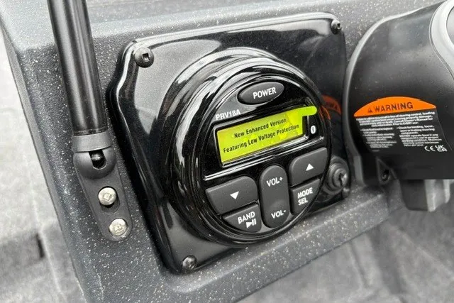 Slide: The Image of 2027 Tracker Targa V-18 WT control panel with enhanced low voltage protection feature. - 24