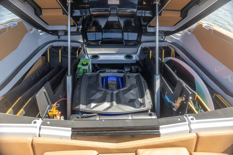 Slide: The Image of 2026 Nautique Super Air Nautique G25 Paragon engine compartment with advanced features. - 6