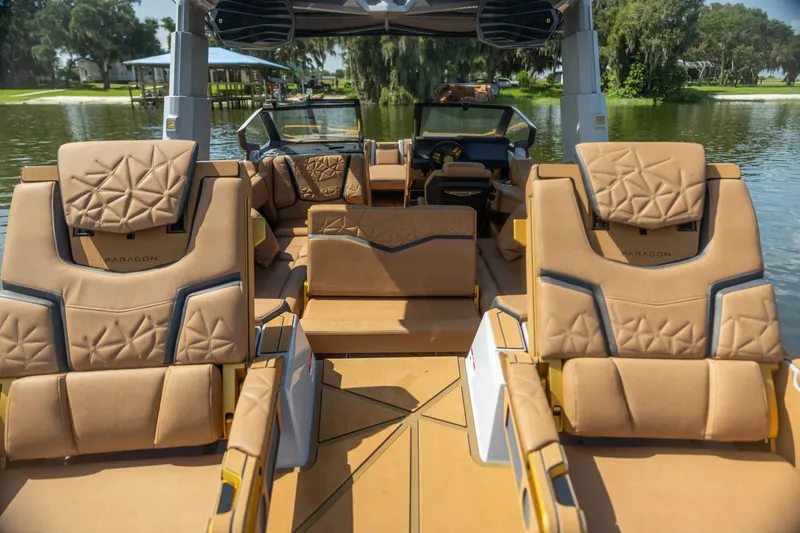Slide: The Image of Luxurious interior of 2026 Nautique Super Air Nautique G25 Paragon boat. - 7