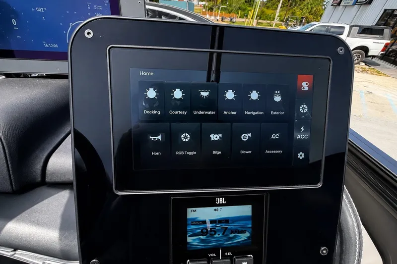 Slide: The Image of Touchscreen control panel on 2026 Barletta Lusso 25UE boat, displaying various operational settings. - 15