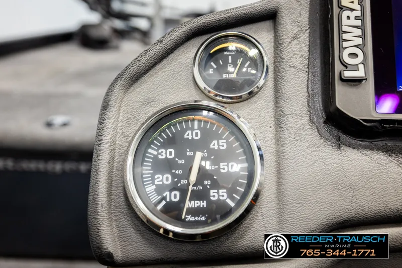 Slide: The Image of Dashboard of 2021 Ranger RT188C boat with speedometer and fuel gauge. - 31