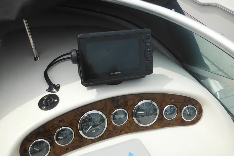 Slide: The Image of Dashboard of 2004 Sea Ray 245 Weekender with Garmin GPS and gauges. - 22