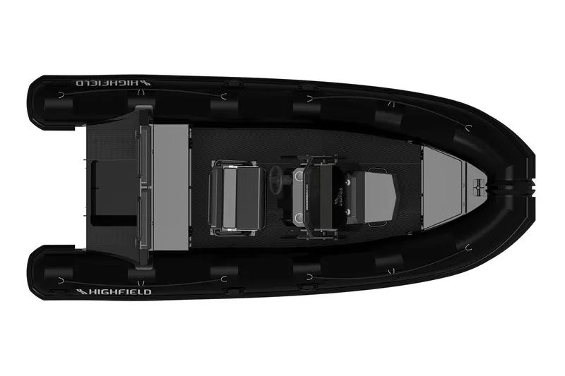 Slide: The Image of Manufacturer Provided Image: Top view of 2025 Highfield Patrol 540 boat, showcasing sleek design and layout. - 12