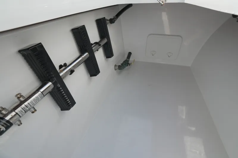 Slide: The Image of Interior view of 2024 Freeman 42 boat compartment with equipment and fittings. - 51