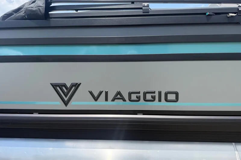 The Image of Viaggio x22u 2027 model logo on a sleek, modern vehicle exterior. - 1