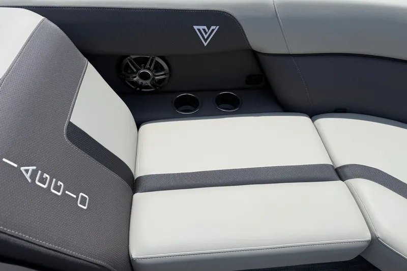 Slide: The Image of Luxurious Viaggio x22u 2027 boat seating with integrated speakers and cup holders. - 15
