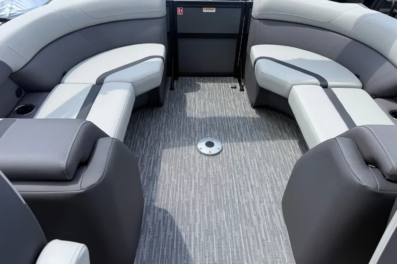 Slide: The Image of Luxurious seating area on a 2027 Viaggio x22u boat with modern upholstery. - 20