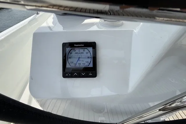 Slide: The Image of Raymarine display on 2022 Jeanneau Sun Odyssey 410 sailboat dashboard. - 14