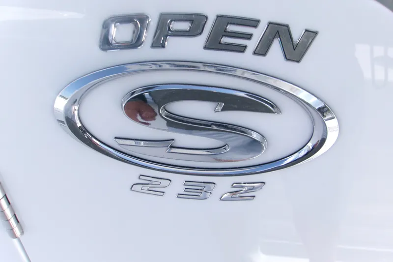 Slide: The Image of 2027 Sportsman Open 232 Center Console logo on white background. - 19