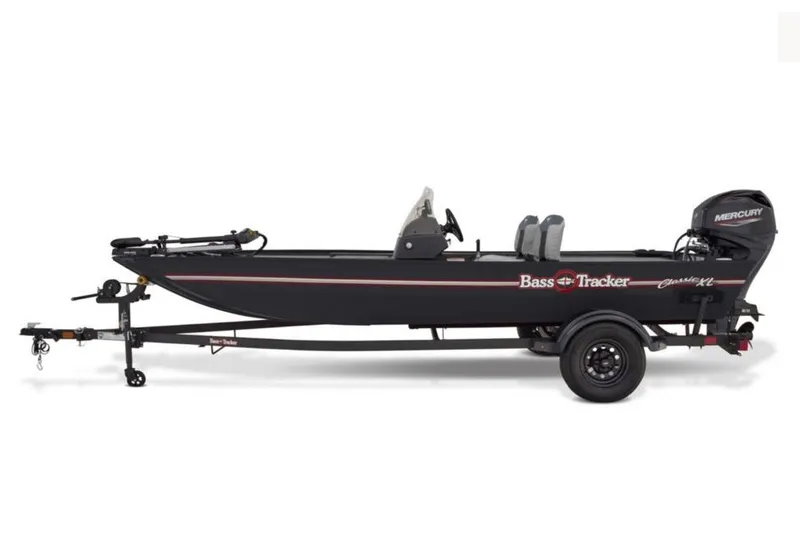 The Image of 2027 Tracker Bass Tracker Classic XL fishing boat, side view, on trailer. - 1