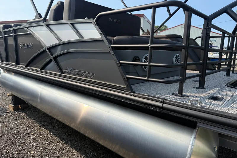 Slide: The Image of 2026 Sylvan X1 CLZ DH pontoon boat with sleek design and durable construction. - 5