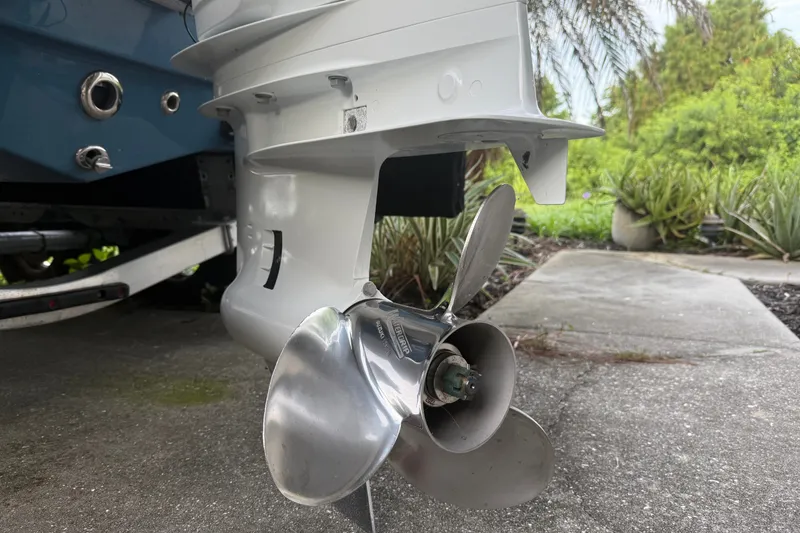 Slide: The Image of Propeller of 2025 Bulls Bay 2200 XS boat on concrete surface. - 10