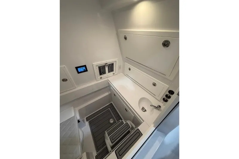 Slide: The Image of Interior of 2026 Onslow Bay 37 Tournament Edition boat, featuring sleek design and modern amenities. - 87