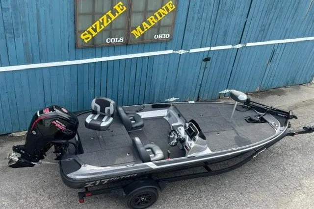 Slide: The Image of 2026 Nitro Z17 boat parked outside Sizzle Marine, Ohio. - 6