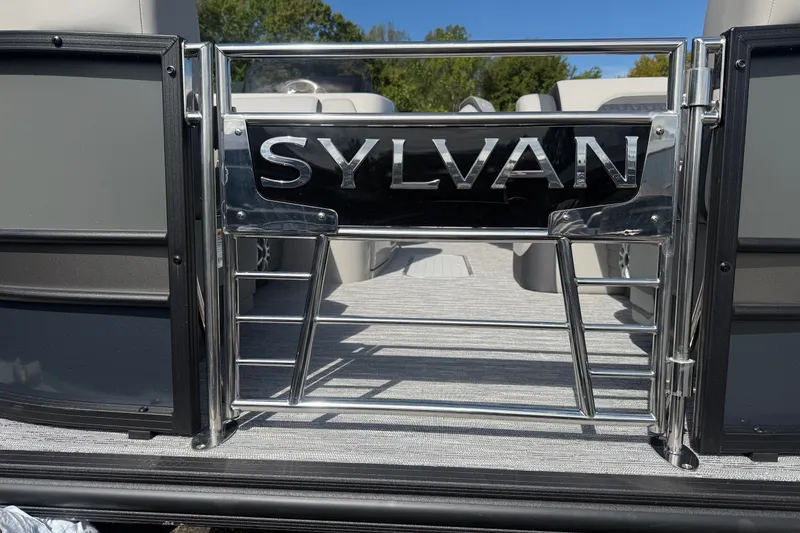 The Image of 2026 Sylvan L-3 LZ DH boat gate with logo, open to interior view. - 1