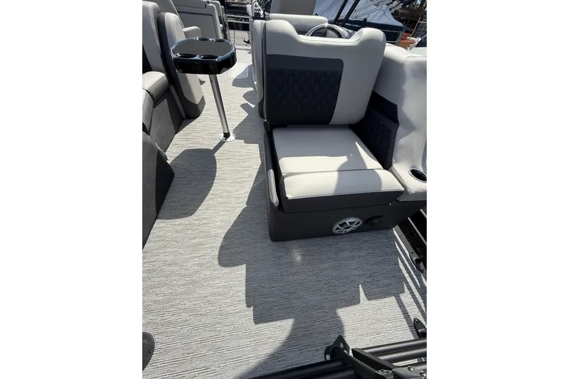 Slide: The Image of Luxurious seating on 2026 Sylvan L-3 LZ DH pontoon boat with modern design. - 20