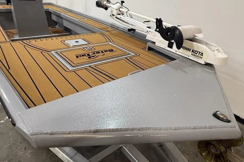 Slide: The Image of 2023 Gator Tail 1860 Extreme boat with Minn Kota trolling motor on deck. - 13