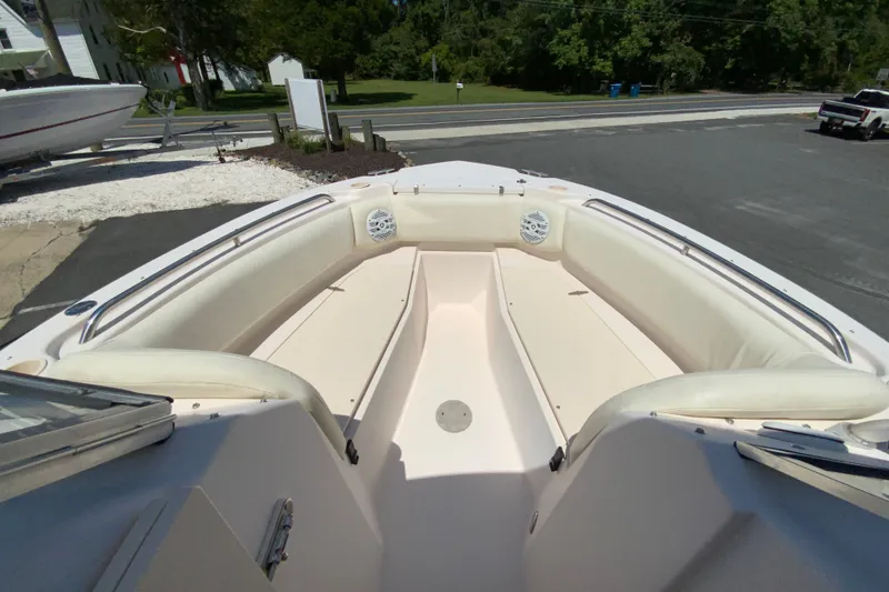 Slide: The Image of 2011 Grady-White Freedom 255 boat with spacious bow seating and sleek design. - 17