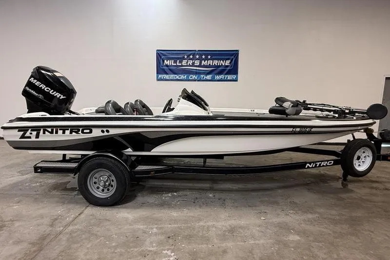 The Image of 2009 Nitro Z-7 boat with Mercury engine on trailer at Miller's Marine showroom. - 0