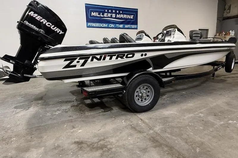 Slide: The Image of 2009 Nitro Z-7 boat with Mercury engine at Miller's Marine showroom. - 3