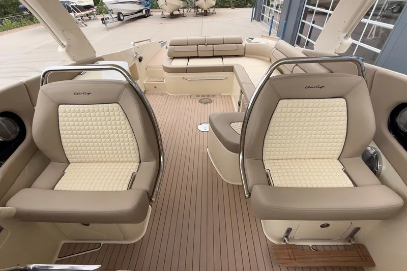 Slide: The Image of Luxurious interior of 2027 Chris-Craft Launch 35 GT boat with elegant seating. - 40