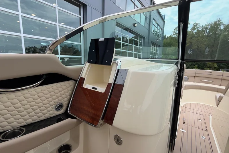 Slide: The Image of 2027 Chris-Craft Launch 35 GT interior with elegant design and luxurious seating. - 42