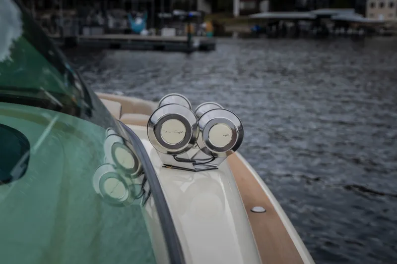 Slide: The Image of 2027 Chris-Craft Launch 35 GT boat detail with water backdrop. - 60
